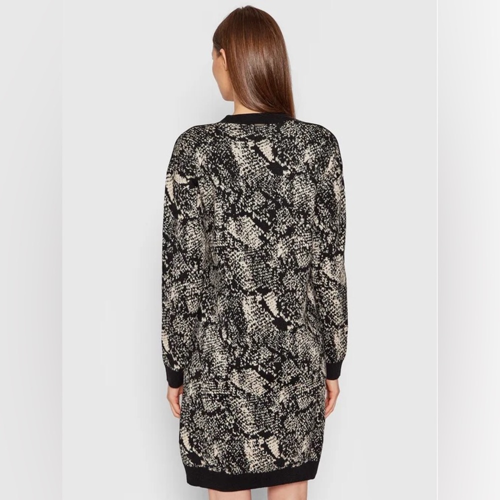 Liu Jo Black Python / Snake Long Sleeve Sweater Dress Size M - Picture 3 of 12